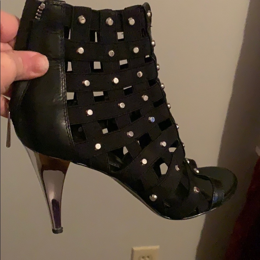 Michael Kors open cage shoes black and silver